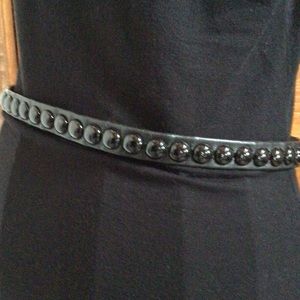 B-Low the belt Skinny Black Leather Belt, M/L
